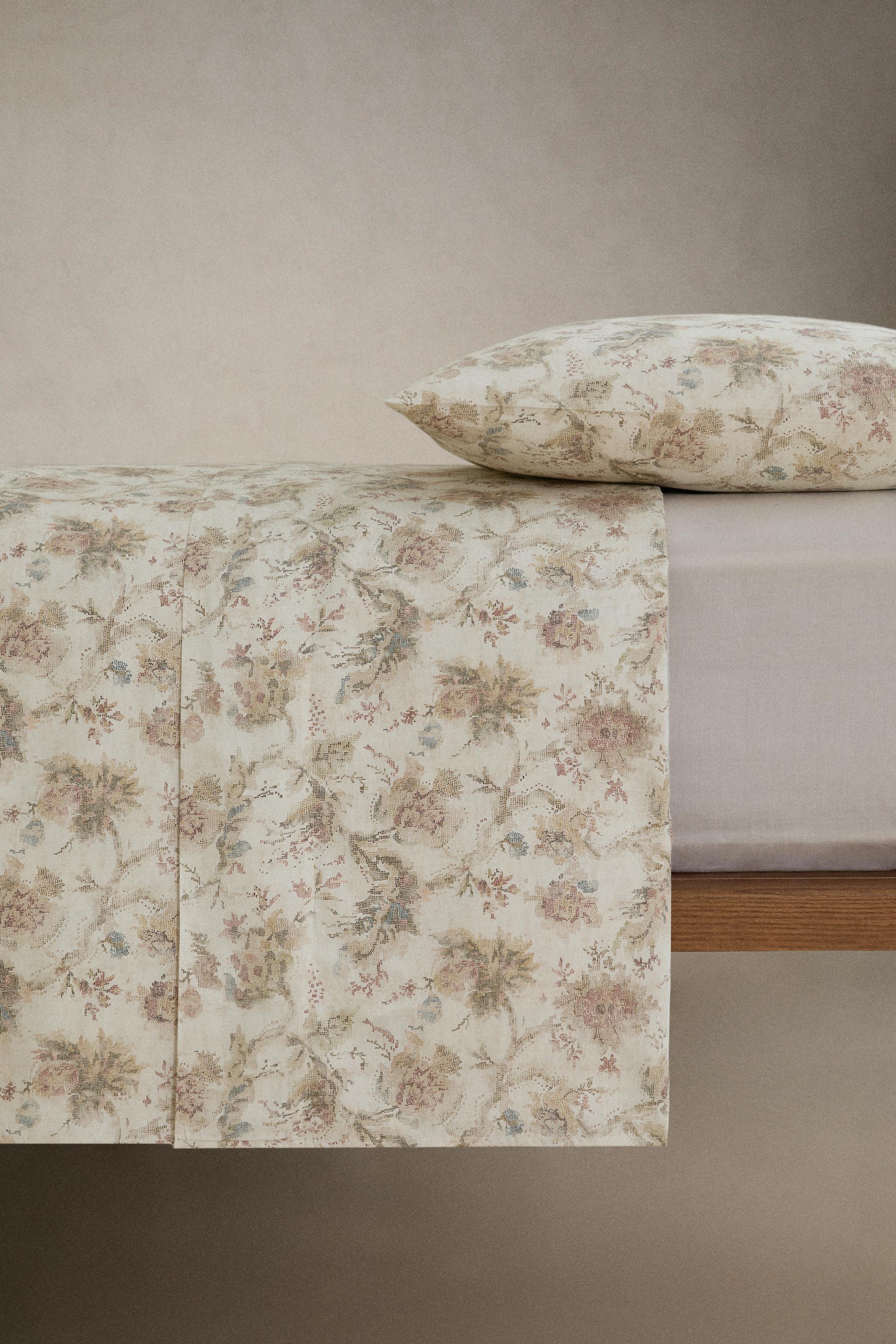 HOUSSE DE COUETTE FLEURS SATIN (300 FILS)